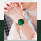 Green Dial Mesh Strap Women's Watch