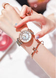 Fashion trend simple temperament waterproof rhinestone ladies watch