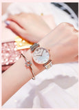 Fashion trend simple temperament waterproof rhinestone ladies watch