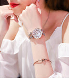 Fashion trend simple temperament waterproof rhinestone ladies watch