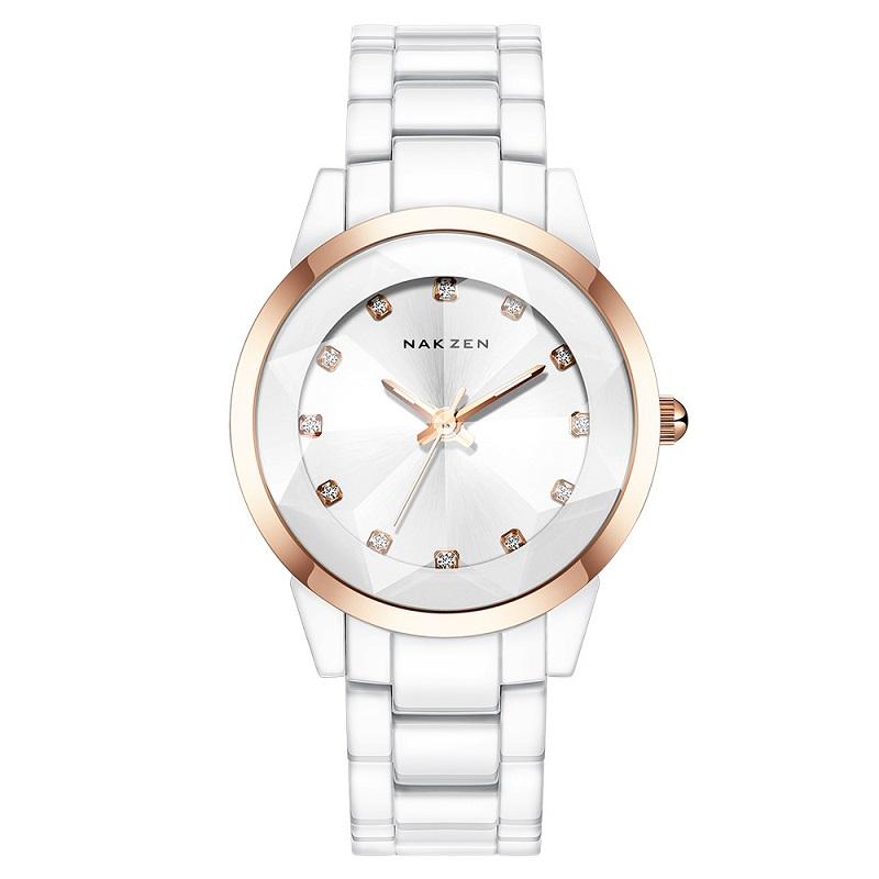 Fashion Rhinestone Scale Ceramic Women's Watch