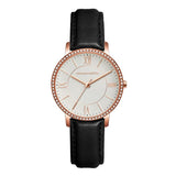 Round Dial Leather Strap Women's Watch