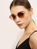 Retro Round Rimless Women's Sunglasses
