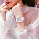 Ceramic Strap Push Button Women's Watch