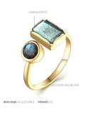 Retro Natural Labradorite Ring
