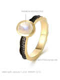 Natural Moonstone Silver Ring