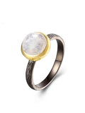 Natural Moonstone Round Ring