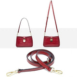 Crocodile Pattern Oil Wax Leather Handbag