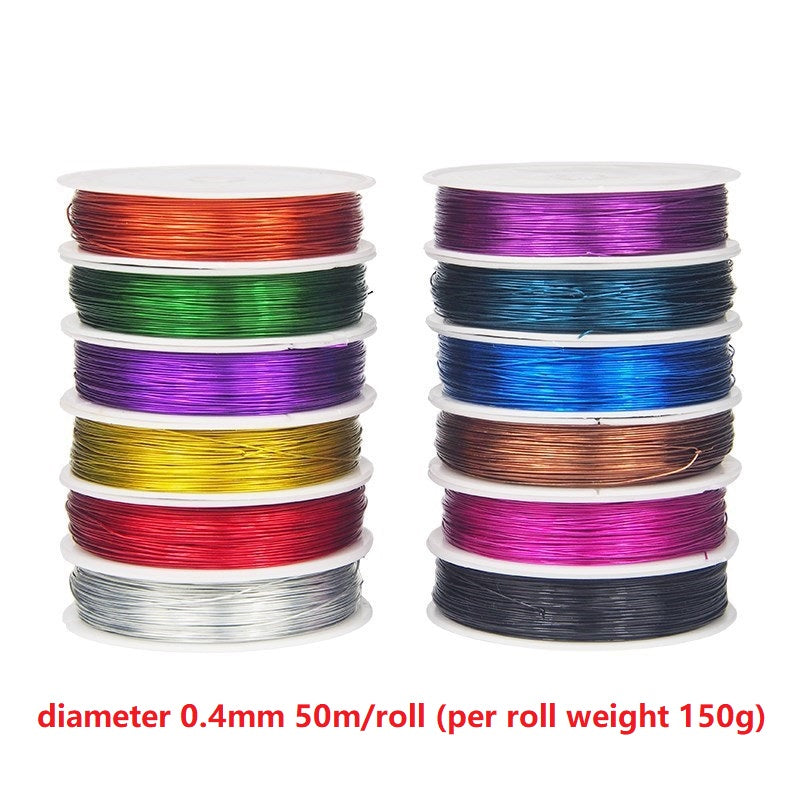 DIY reels of coloured craft silk lace braided hand-made floral soft steel wire