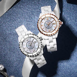 Large Dial Ceramic Strap Women's Watch