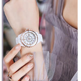 Large Dial Ceramic Strap Women's Watch