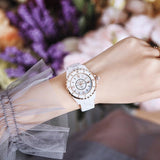 Large Dial Ceramic Strap Women's Watch