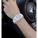 Large Dial Ceramic Strap Women's Watch