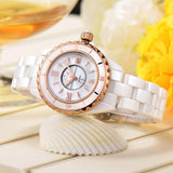 Large Dial Ceramic Strap Women's Watch