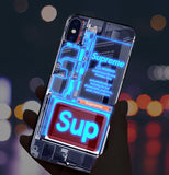 Suitable for iPhone XS Max to flash glass case Apple 7p 8p voice controlled luminous case