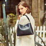 Square Pattern Leather Handbag