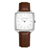 Elegant Square Leather Strap Women's Watch