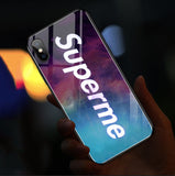 Suitable for iPhone XS Max to flash glass case Apple 7p 8p voice controlled luminous case