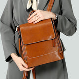 Fashion Retro Oil Wax Leather Backpack