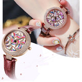 Rotatable Colorful Dial Rhinestone Women's Watch