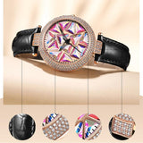 Rotatable Colorful Dial Rhinestone Women's Watch
