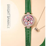 Rotatable Colorful Dial Rhinestone Women's Watch