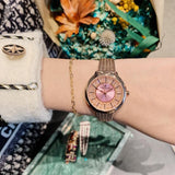 Shining Dial Mesh Strap Women's Wristwatch
