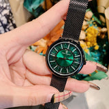 Shining Dial Mesh Strap Women's Wristwatch