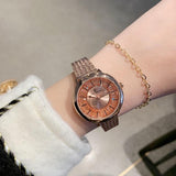 Shining Dial Mesh Strap Women's Wristwatch