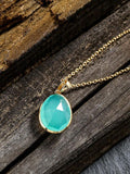 Natural Aqua Calci Necklace