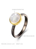 Natural Moonstone Round Ring