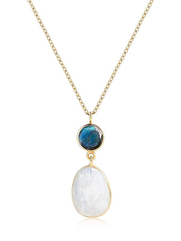 Natural Moonstone Silver Necklace