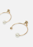 Gold Pearl Open Earrings