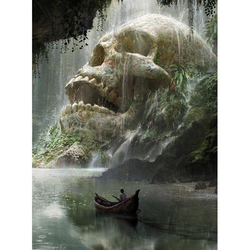 F&S Diamond Painting Store Skull in River