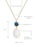 Natural Moonstone Silver Necklace