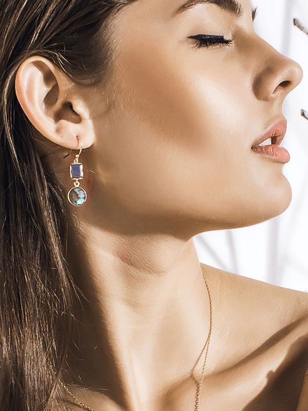 Vintage Natural Labradorite Earrings