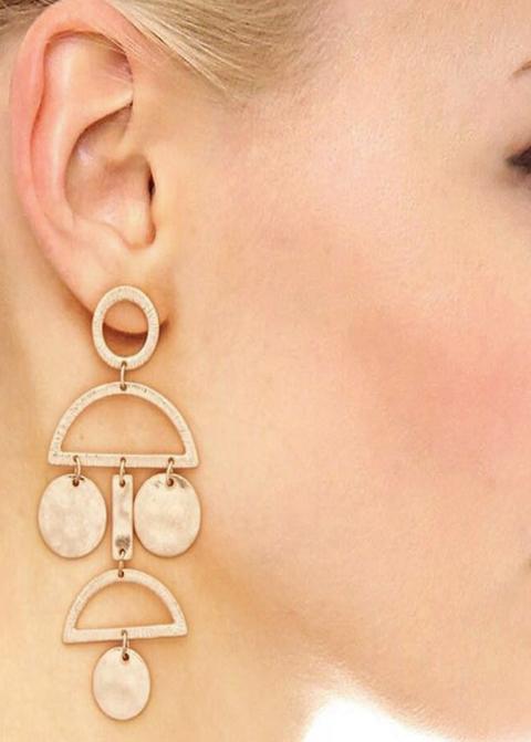 Golden Face Pattern Earrings