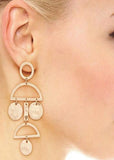 Golden Face Pattern Earrings