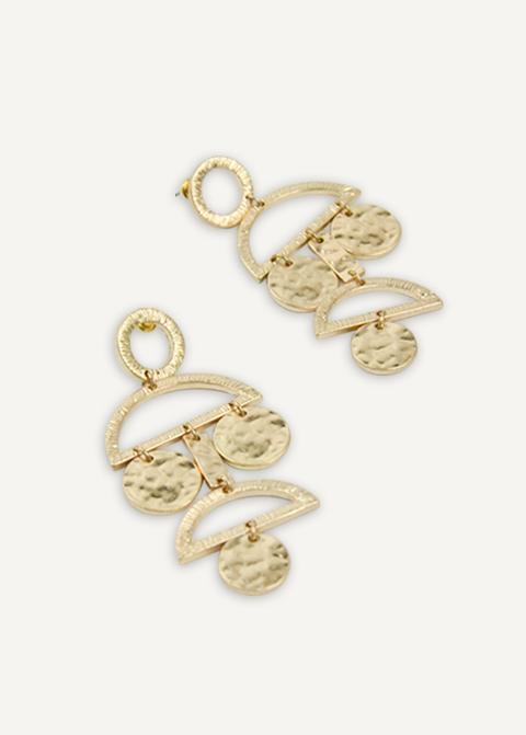 Golden Face Pattern Earrings