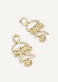 Golden Face Pattern Earrings