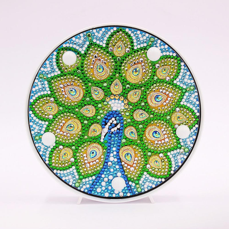 F&S Diamond Painting Store Diamond Painting Lamp Proud Peacock