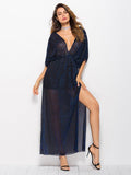 Bat Sleeve V-neck Dress