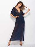 Bat Sleeve V-neck Dress