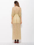 Bat Sleeve V-neck Dress