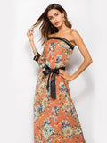 Bohemian One-shoulder Print Dress