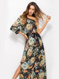 Bohemian One-shoulder Print Dress