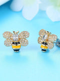 Oil-dripping Honeybee Pattern Earrings