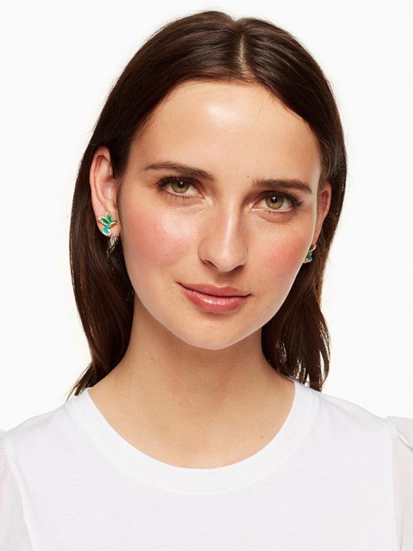 Crystal Geometric Bird Earrings