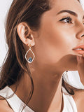 Rhombus Rough Quartz Earrings