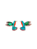 Crystal Geometric Bird Earrings